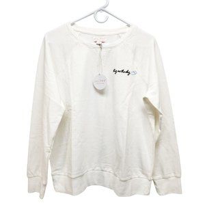Lacey Chabert Collection White Big As The Sky Embroidered Sweatshirt Size M